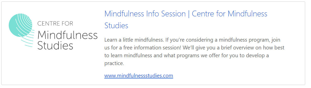 Mindfulness Info Session