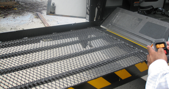 New bus wheelchair ramp